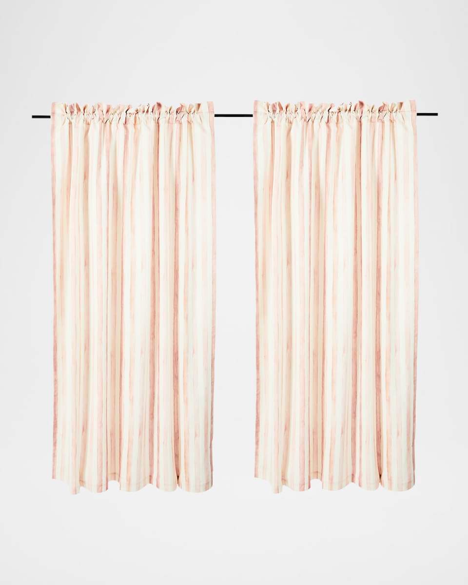 Rosy Stripe Light-Filtering Curtain Panel, 52" x 84"